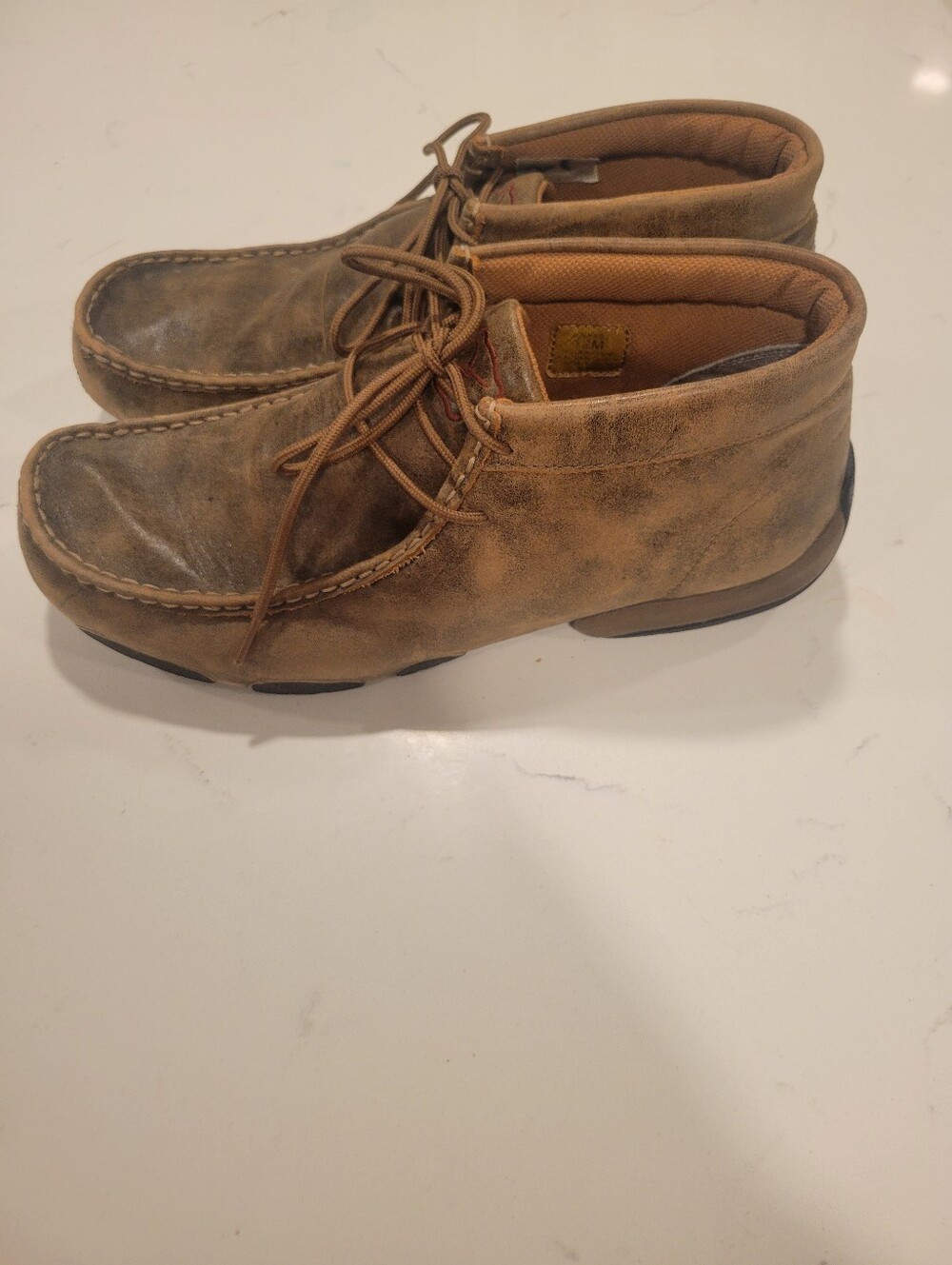Twisted X Men’s 12 Driving Mocs Brown Distressed Leather Western Shoes
